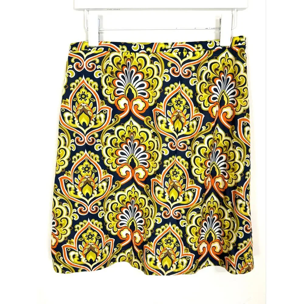 J. Crew Printed A-line Cotton Skirt